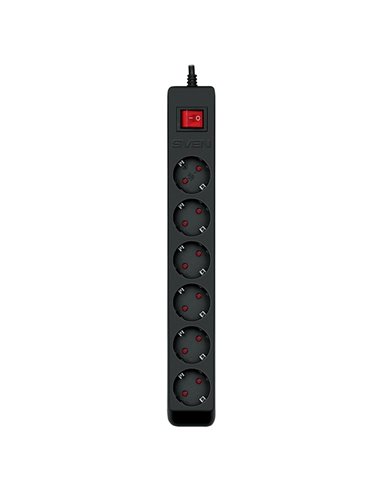 Surge Protector SVEN Optima, 6 Sockets with children protection, 5m, Black