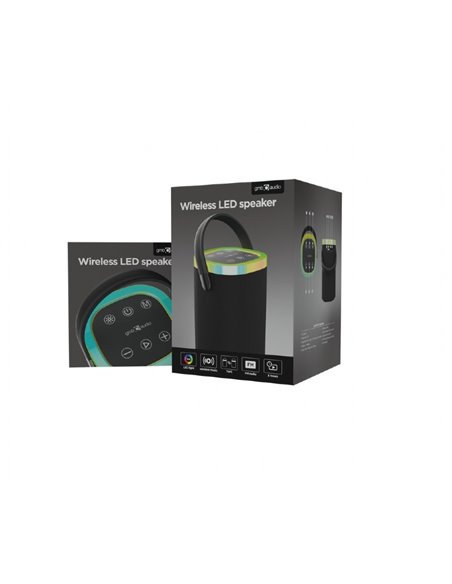 Boxa portabila Gembird SPK-BT-LED-06/ 10W / Bluetooth / microSD / USB / 1800 mAh