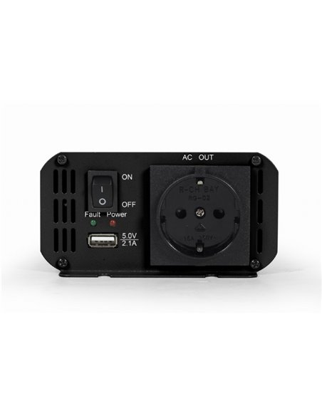EnerGenie EG-PWC300-01, 12 V Car power inverter, 300 W, with USB port / 5V-2.1A, LED indicator, Input: 10-16 VDC (accumulator...