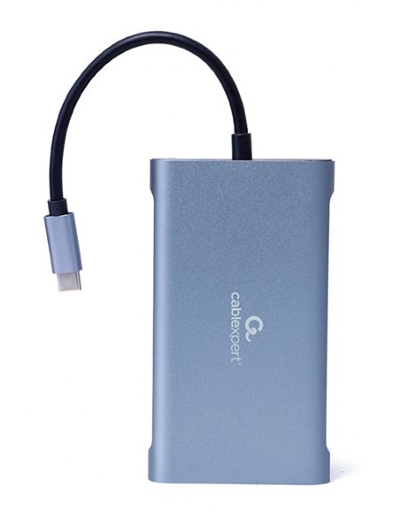 Многопортовый Адаптер Gembird A-CM-COMBO7-01/ USB-C/ 3xUSB-A/ 1xUSB-C (PD 100W)/ HDMI/ VGA/ miniJack 3.5mm/ SD/ microSD