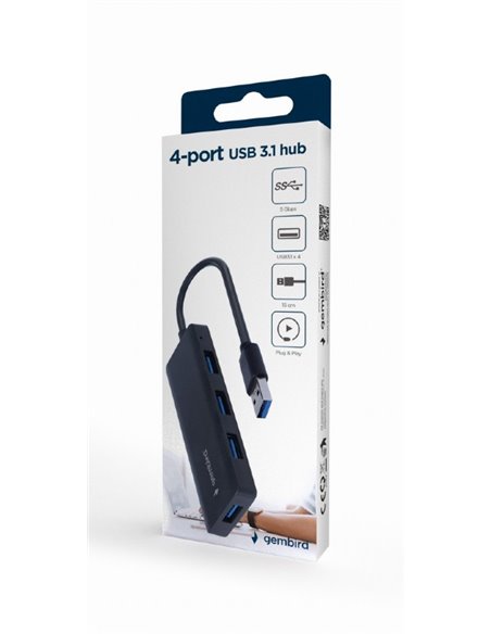 USB Hub Gembird UHB-U3P4-03 / 4 x USB 3.1(Gen.1) / Black USB Hub Gembird UHB-U3P4-03 / 4 x USB 3.1(Gen.1) / Black