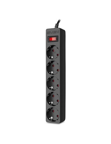 Фильтр сетевой SVEN SF-05E / 5 Sockets / 1m / children protection / Black