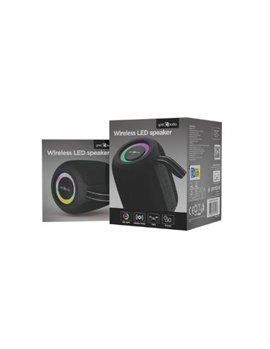 Boxa portabila Gembird SPK-BT-LED-05-BK/ 8W / Bluetooth / microSD / USB / 1200 mAh