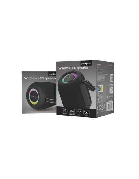 Boxa portabila Gembird SPK-BT-LED-05-BK/ 8W / Bluetooth / microSD / USB / 1200 mAh