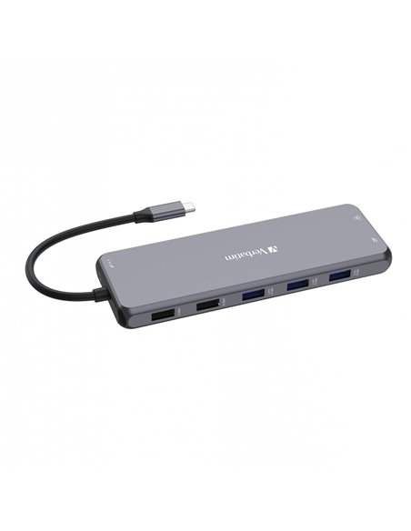 Многопортовый Адаптер Verbatim CMH-13/ USB-С/ 3xUSB-A 3.2/ 1xUSB-A 3.2(Gen2)/ 2xUSB-A/ 2xUSB-C/ 2xHDMI/ 1xDP/ RJ45