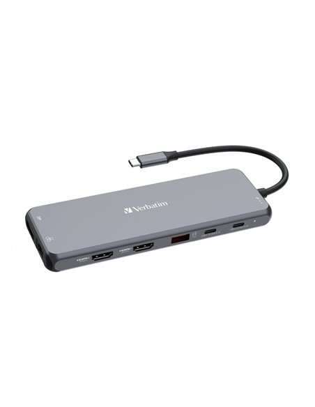 Многопортовый Адаптер Verbatim CMH-13/ USB-С/ 3xUSB-A 3.2/ 1xUSB-A 3.2(Gen2)/ 2xUSB-A/ 2xUSB-C/ 2xHDMI/ 1xDP/ RJ45