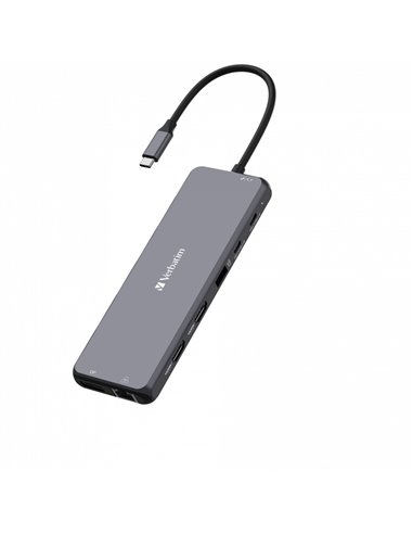 Adaptor Multiport Verbatim CMH-13/ USB-С/ 3xUSB-A 3.2/ 1xUSB-A 3.2(Gen2)/ 2xUSB-A/ 2xUSB-C/ 2xHDMI/ 1xDP/ RJ45