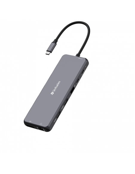 Многопортовый Адаптер Verbatim CMH-13/ USB-С/ 3xUSB-A 3.2/ 1xUSB-A 3.2(Gen2)/ 2xUSB-A/ 2xUSB-C/ 2xHDMI/ 1xDP/ RJ45