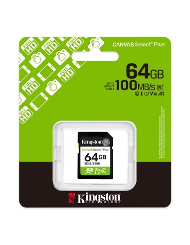 Карта памяти SD 64GB Kingston Canvas Select Plus, 150MB/s