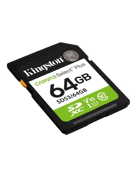 Карта памяти SD 64GB Kingston Canvas Select Plus, 150MB/s