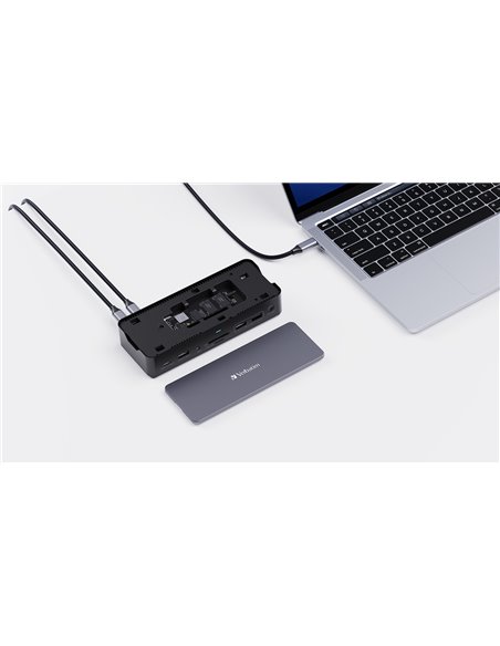 Док-станция Verbatim USB-C Pro CDS-15S со слотом M.2 NVMe, 15 портов