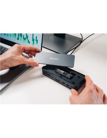 Док-станция Verbatim USB-C Pro CDS-15S со слотом M.2 NVMe, 15 портов