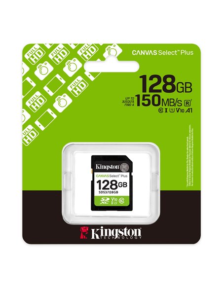 Карта памяти SD 128GB Kingston Canvas Select Plus, 150MB/s