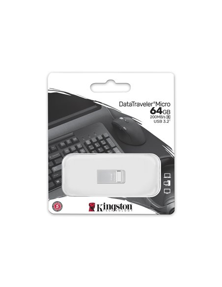 Флеш-накопитель USB Kingston DataTraveler Micro G2/ 64ГБ/ 200 MB/s