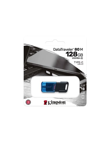 USB Flash Drive USB-С3.2 Kingston DataTraveler 80M 128GB, Black/Blue