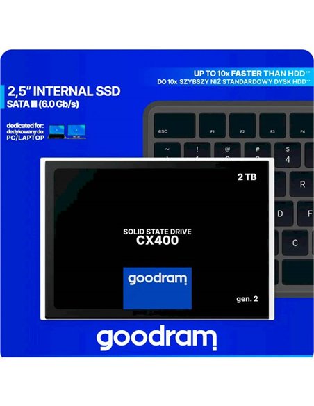 SSD 2.5” GOODRAM CX400 Gen.2, 2.0TB SSD 2.5” GOODRAM CX400 Gen.2, 2.0TB