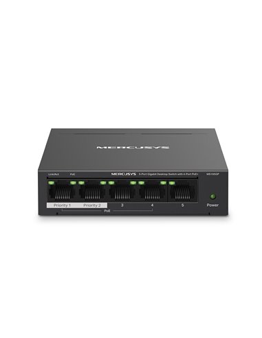 Switch MERCUSYS MS105GP / 5 port / Gigabit / RJ45 / PoE / metal case