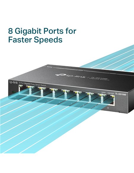 Switch TP-LINK TL-SG108E / 8 port / Gigabit / RJ45 / steel case