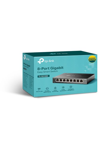 Switch TP-LINK TL-SG108E / 8 port / Gigabit / RJ45 / steel case