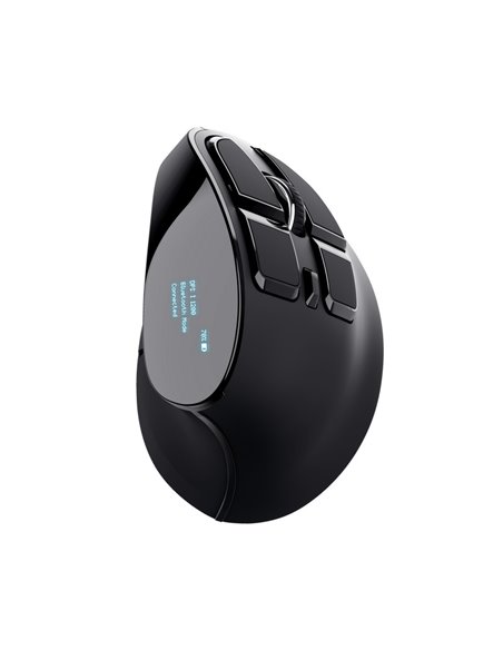 Беспроводная перезаряжаемая эргономичная мышь Trust VOXX / 2.4GHz/ Bluetooth/ Black