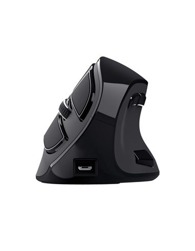 Беспроводная перезаряжаемая эргономичная мышь Trust VOXX / 2.4GHz/ Bluetooth/ Black