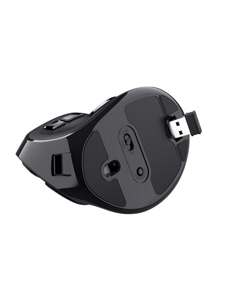 Беспроводная перезаряжаемая эргономичная мышь Trust VOXX / 2.4GHz/ Bluetooth/ Black