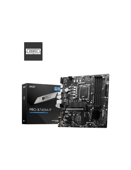 Placa de baza MSI PRO B760M-P / 1700 / B760 / DDR5 / mATX