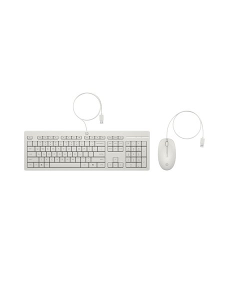 Проводная клавиатура и мышь HP 225 White