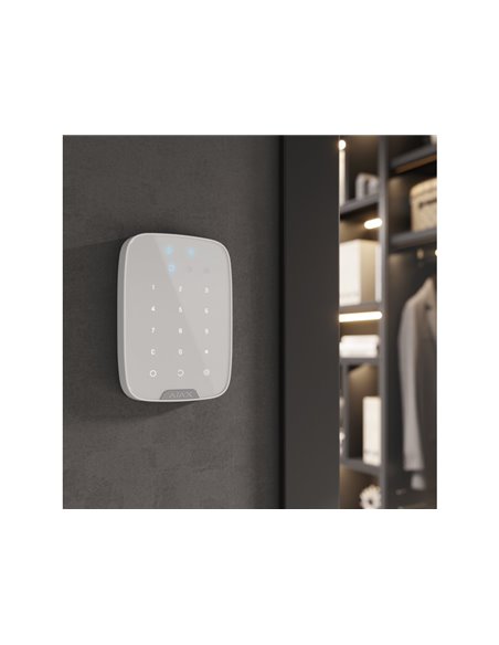 Tastatură tactilă fără fir Ajax KeyPad Plus, Alb