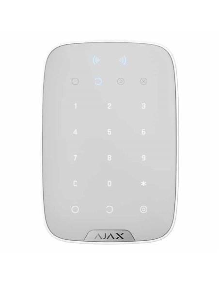 Tastatură tactilă fără fir Ajax KeyPad Plus, Alb