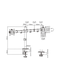 Настольный кронштейн для монитора Gembird MA-D2-01, Чёрный 2