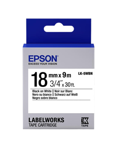Cartuş de bandă Epson LK-5WBN, 18 mm x 9 m