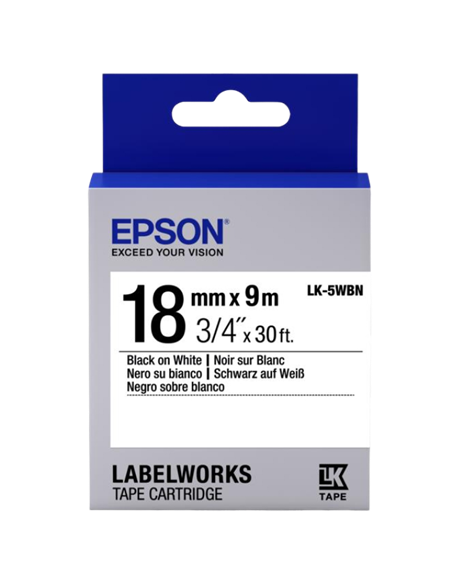 Картридж с лентой Epson LK-5WBN, 18 мм x 9 м