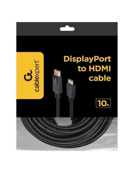 Видео кабель Cablexpert CC-DP-HDMI-10M, DisplayPort (M) - HDMI (M), 10м, Чёрный