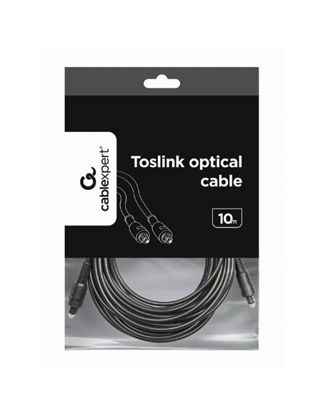 Аудиокабель Cablexpert CC-OPT-10M, Toslink - Toslink, 10м, Чёрный