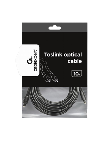 Аудиокабель Cablexpert CC-OPT-10M, Toslink - Toslink, 10м, Чёрный