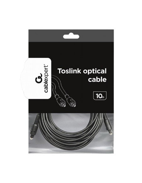 Аудиокабель Cablexpert CC-OPT-10M, Toslink - Toslink, 10м, Чёрный