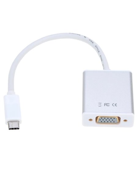 Adaptor Video APC Electronic APC-631006, Type-C - VGA D-Sub, 0,15m, Alb