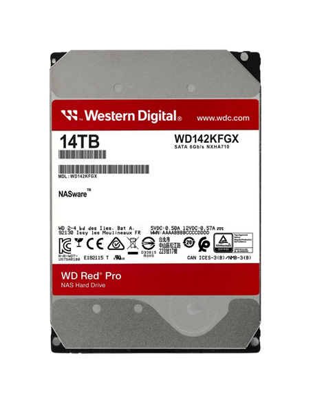 Жесткий диск Western Digital WD Red Pro, 3.5", 14 ТБ <WD142KFGX>