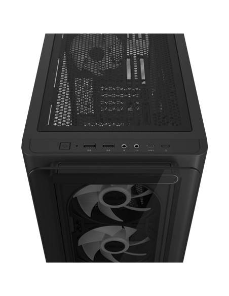 Компьютерный корпус ASUS A23 PLUS TG ARGB, Mini-Tower, Чёрный