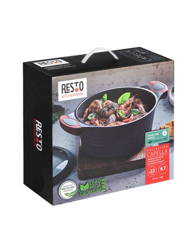 Кастрюля RESTO 93508, 9,7л, 32см, Серый