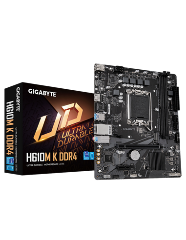 Материнская плата Gigabyte H610M K DDR4 2.0, LGA1700, Intel H610, Micro-ATX