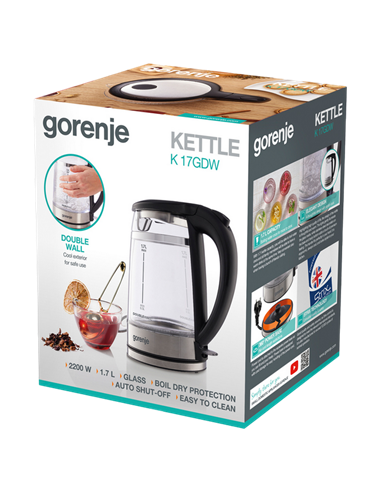 Электрочайник Gorenje K17GDW, Чёрный