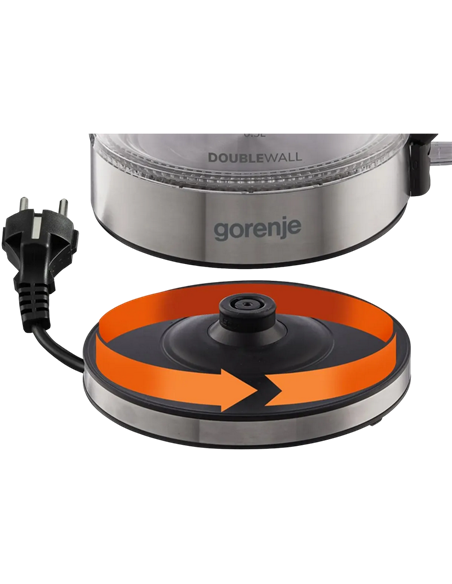 Электрочайник Gorenje K17GDW, Чёрный Электрочайник Gorenje K17GDW, Чёрный