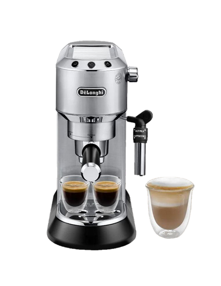 Cafetiera manuala DeLonghi Dedica Pump Espresso, 1300W, Argintiu Cafetiera manuala DeLonghi Dedica Pump Espresso, 1300W, Argintiu
