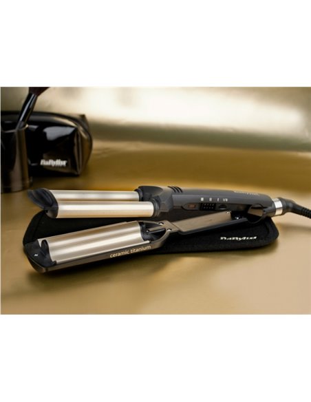 Ondulator de păr BaByliss Easy Waves C260E, Negru | Auriu