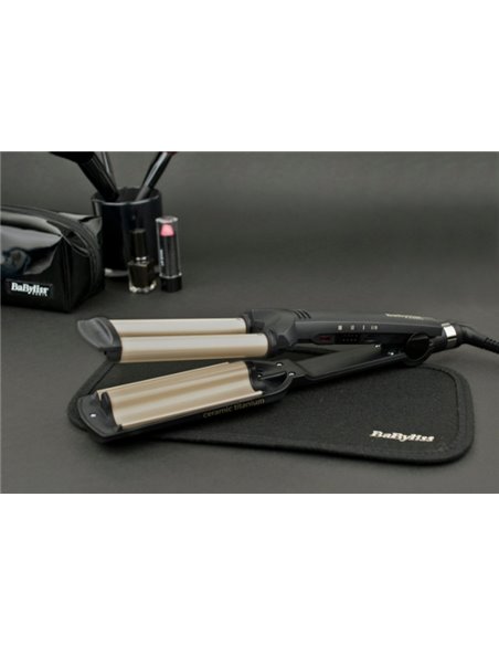 Ondulator de păr BaByliss Easy Waves C260E, Negru | Auriu