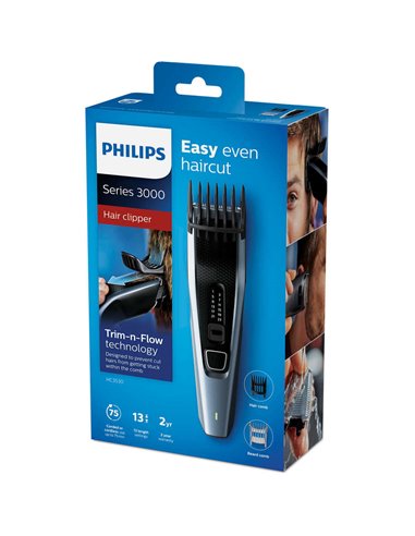 Aparat de tuns Philips Series 3000 HC3530/15, Albastru deschis | Negru