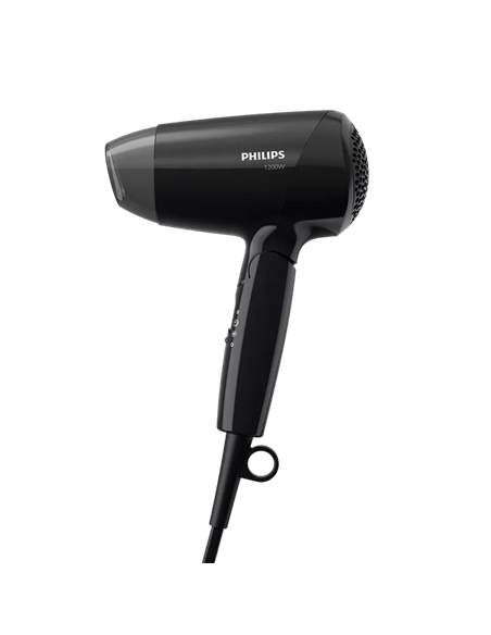Uscător de păr compact Philips EssentialCare BHC010/10, 1200 W, Negru