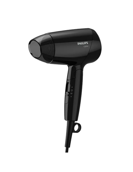 Uscător de păr compact Philips EssentialCare BHC010/10, 1200 W, Negru